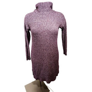 Old Navy PURPLE Cowel Sweater Dress SZ M fits L TURTLE NECK PREPPY ACADEMIA